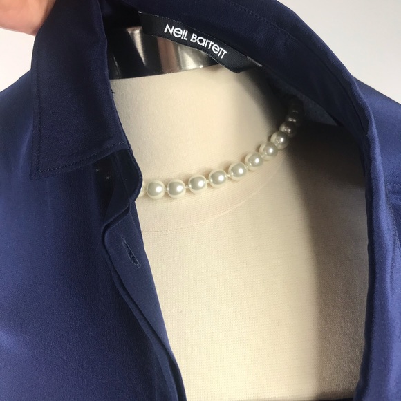 Neil Barrett blouse long sleeve 100% silk - Picture 7 of 8